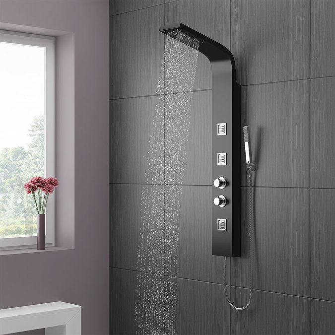 shower panel black